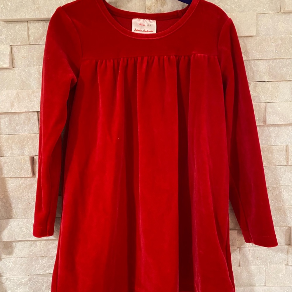 EUC HA Red Velvety Dress Size 4